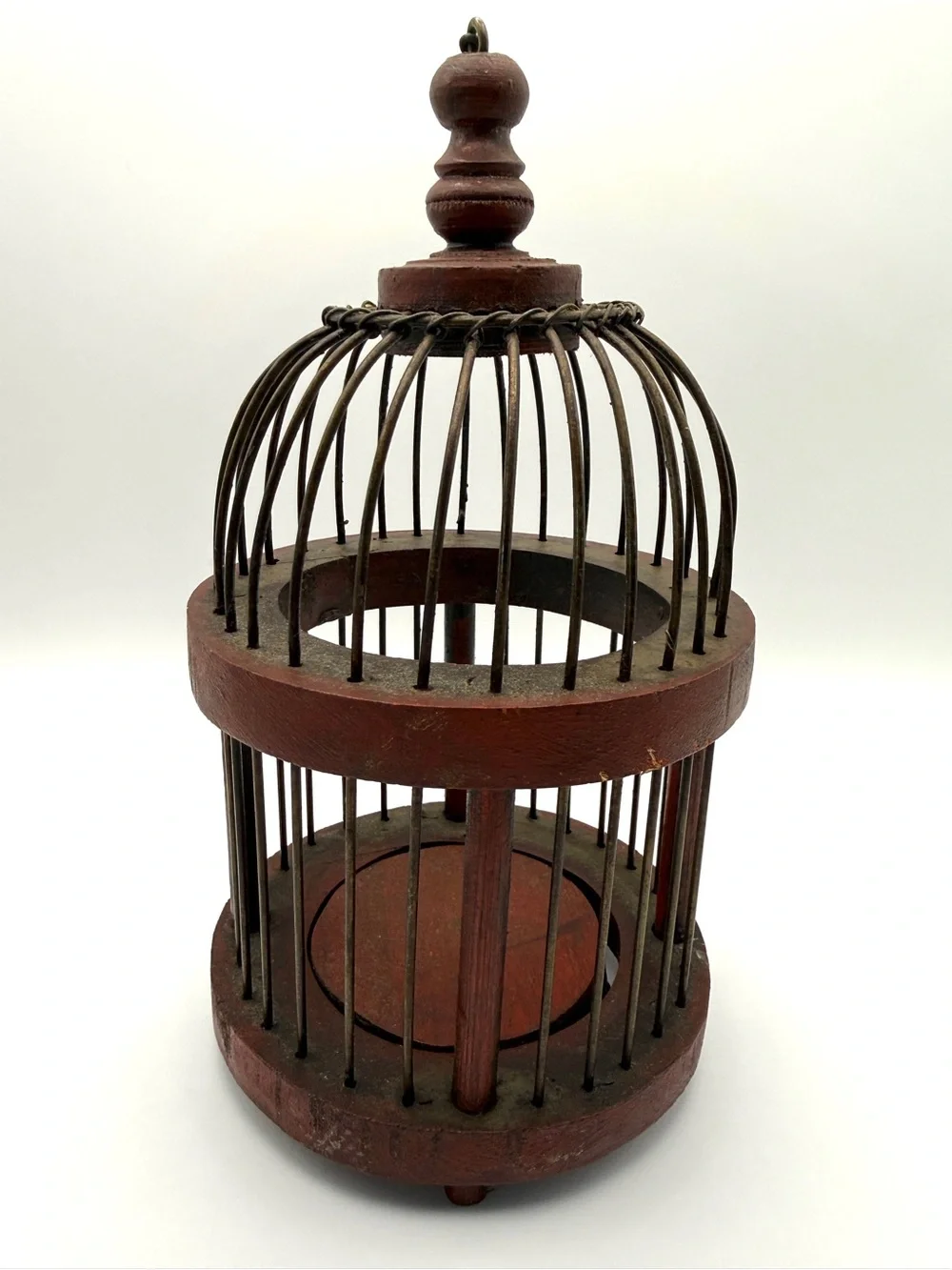 Vintage Mini Birdcage Metal and Wood 7.5